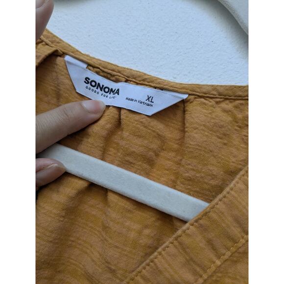 Sonoma Women's Tank Top Yellow Sleeveless Size XL - Picture 3 of 9